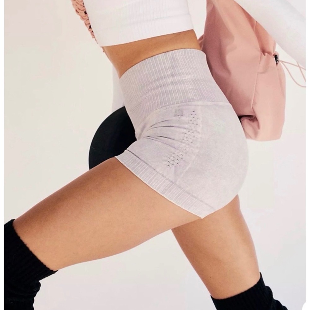 Free People Movement Good Karma Shorts Washed Ice Gray Size XS/S Sporty